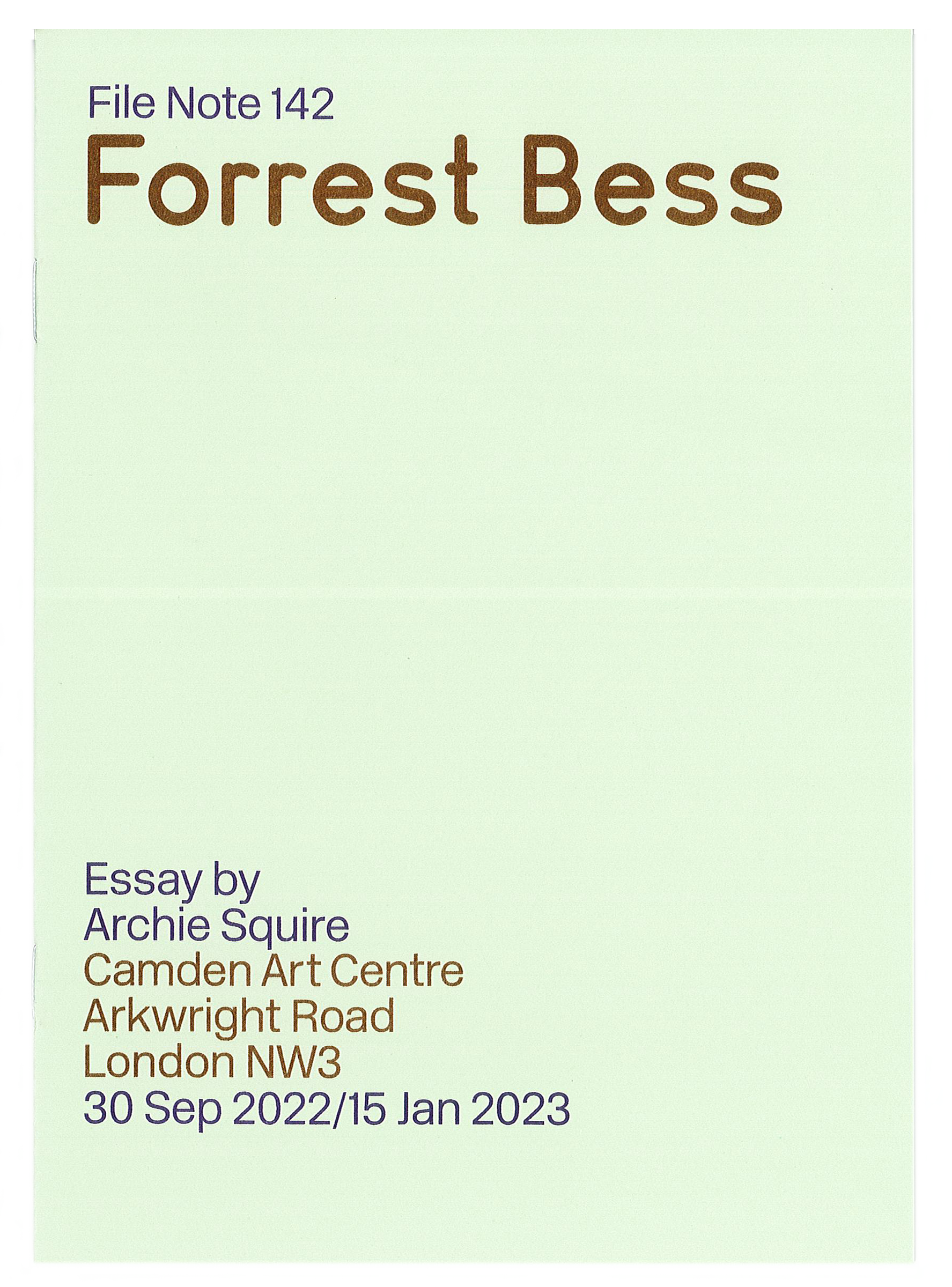 File Note 142, Forrest Bess