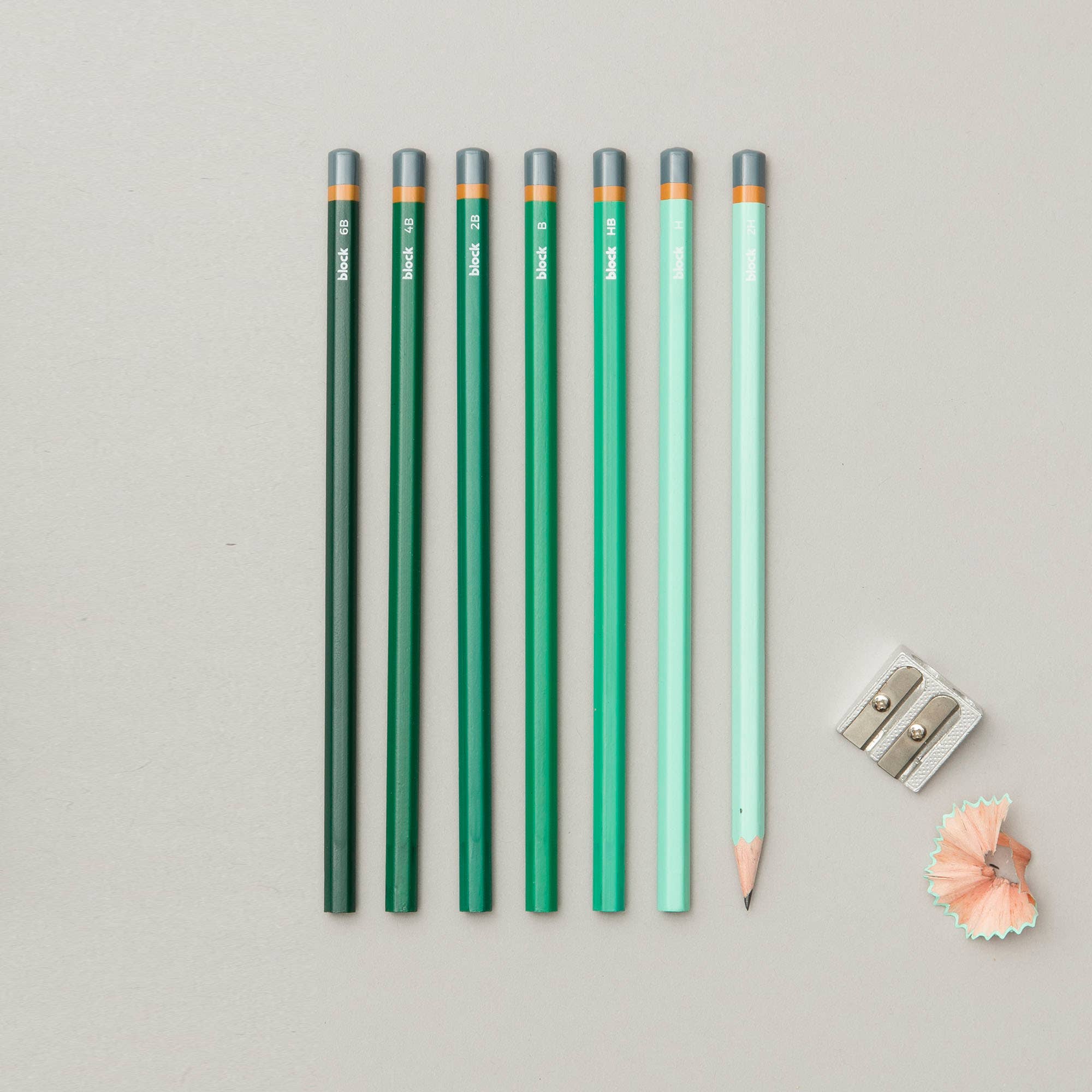 Green Gradient Sketching Pencils