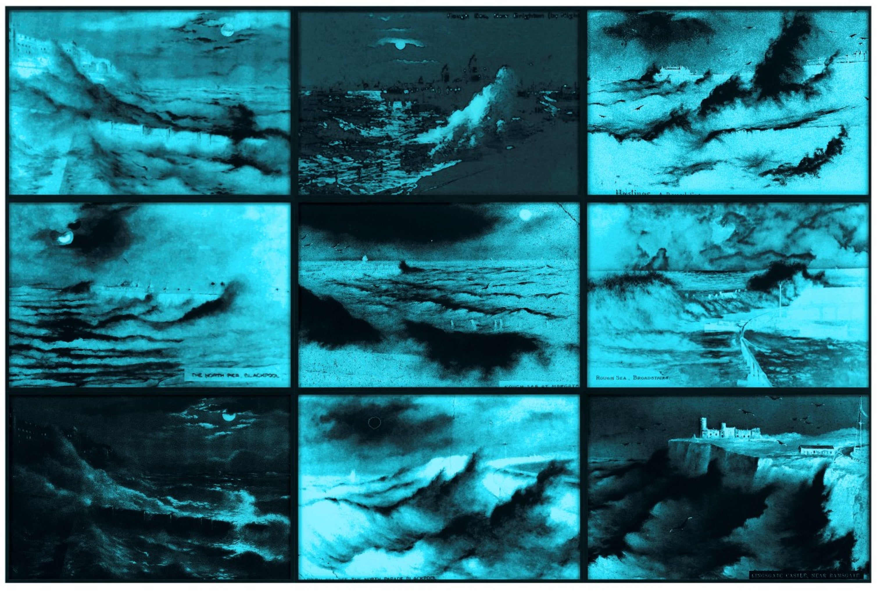 Susan Hiller, Rough Moonlit Nights (Cyan)